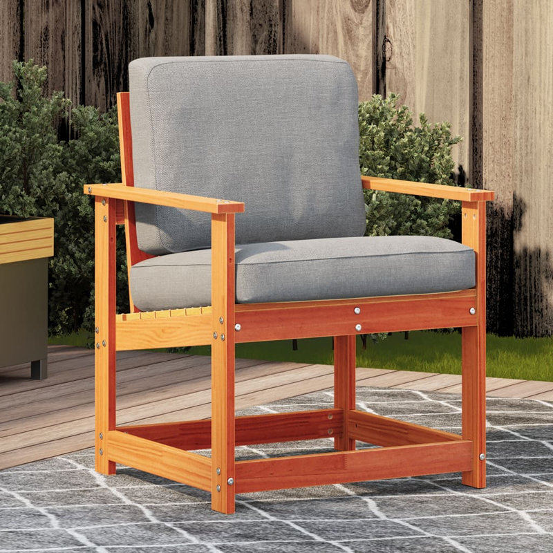 House of Hampton Garden Chair Wax Brown Solid Wood Pine 62 x 56 x 77 cm