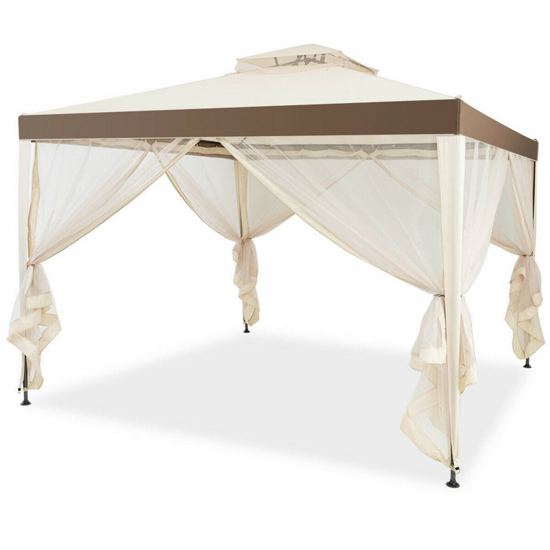 Gazebo de patio en acier de 10 pieds de largeur x 10 pieds de profondeur