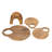 3-Piece Round Mango Wood Cutting Boards In Various Sizes With Stand