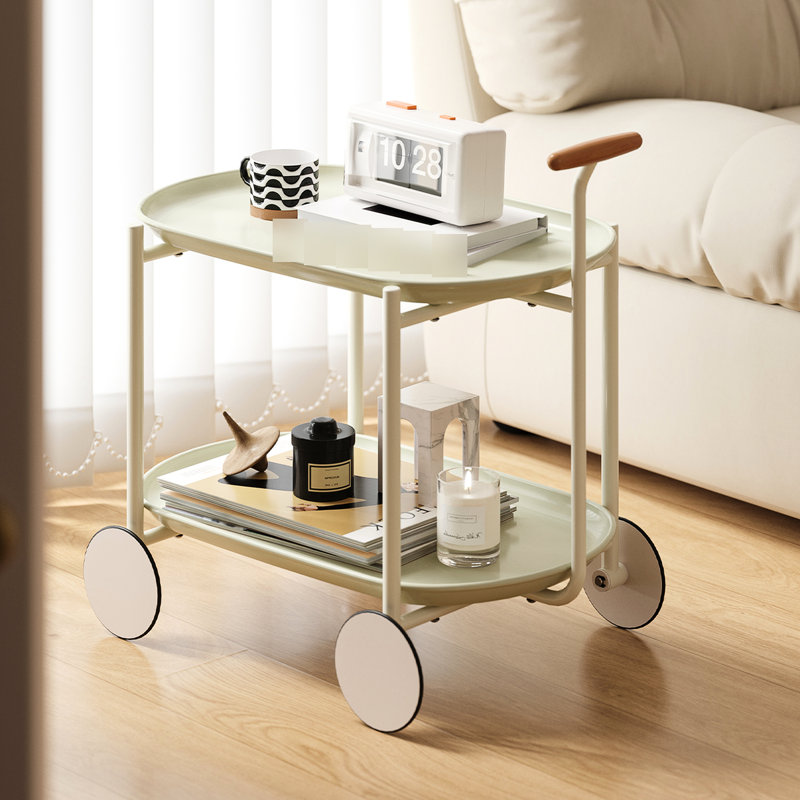 Moon Storage Cart Nordic Internet Mobile Trolley, Double - Layer Shelf For Kitchen And , Simple Design, 0 Odor, Small Rectangular Island, Beech Wood Living Room Kitchen, Trolley With Shelf, T Shaped