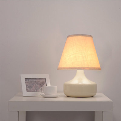 Barrel White Small Lamp Shade For Table Floor Lamps Replacement, 6X10x7.5 Inch, Fabric Cloth, Spider Model (White)