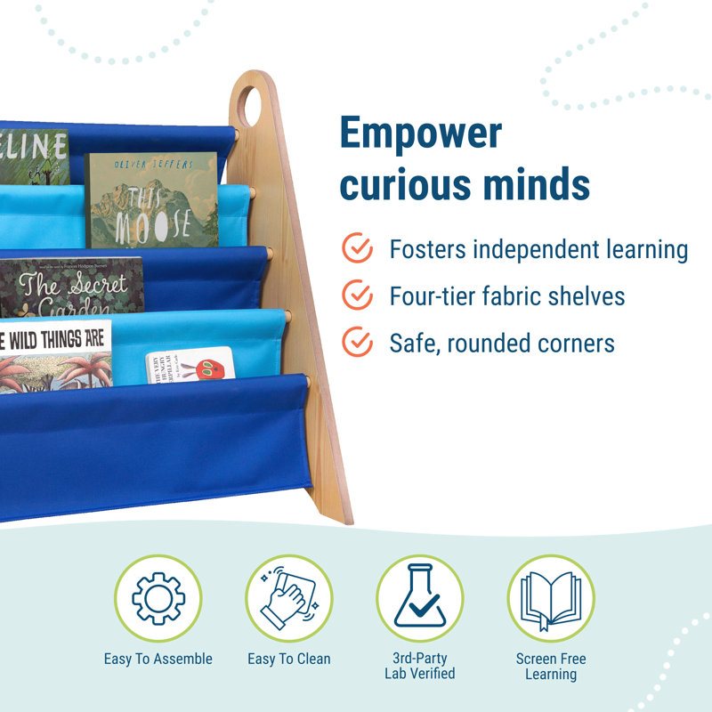 Bibliothèque pour enfants Wildkin Sling, Bleu / bleu marine