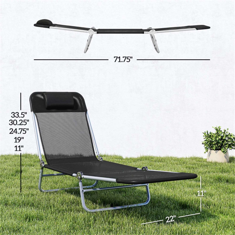 Fauteuil de bronzage pratique, méridienne pliante