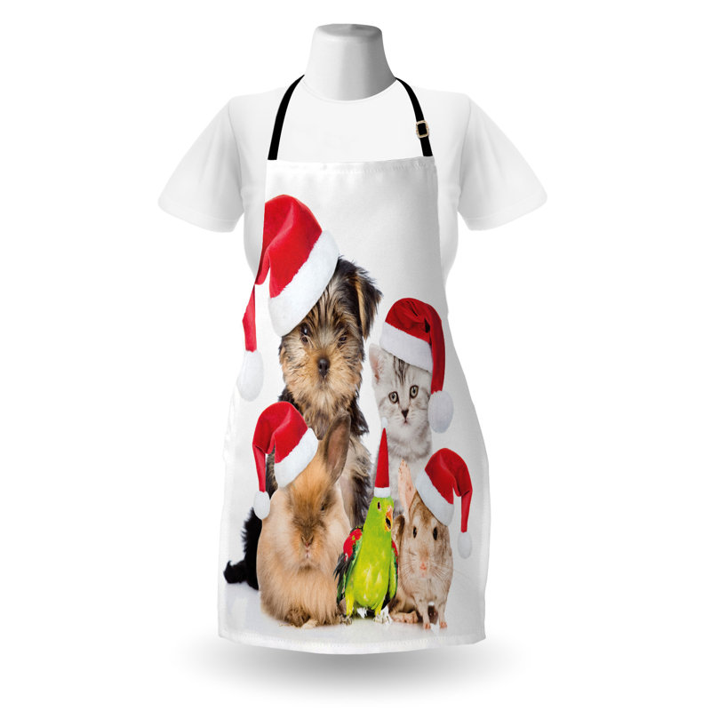 Multicolore The Holiday Aisle® tablier animaux unisexes, thème de Noël animaux de compagnie, taille adulte