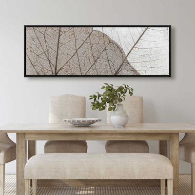 Translucent Dried Leaves Canvas - Brown Living Room Decor