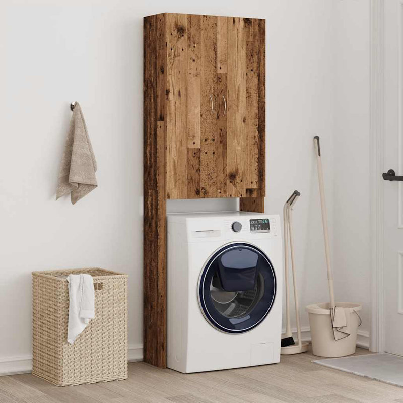 Awaab Solid Wood Linen Cabinet, Old Wood