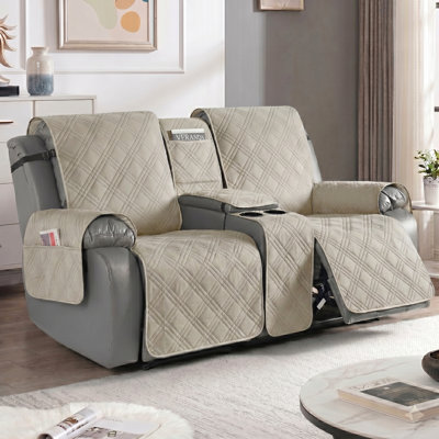 Emryn Adamstown Waterproof Recliner Loveseat Couch Cover With Middle Console Slipcover