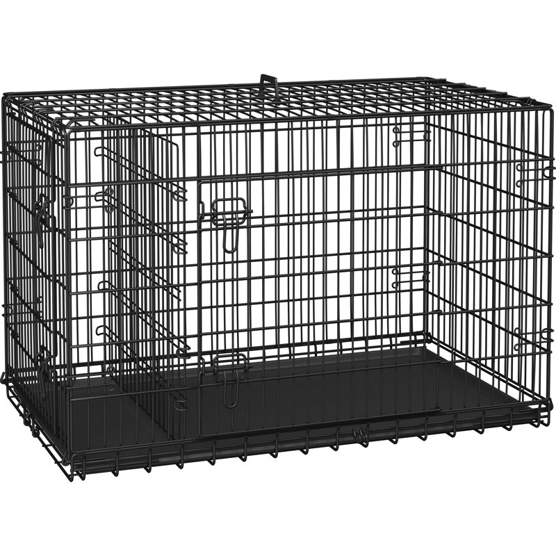Cage pliable en métal pour chien avec cloison, H 31,5 po x l 48 po x P 29 po