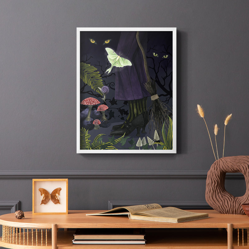 Reproduction encadrée Hall Hall Forest II - bois massif, Blanc, H 14 po x l 11 po