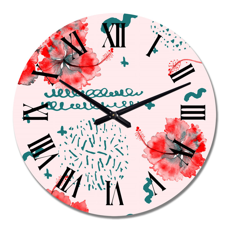 Horloge murale à motif géométrique Memphis Tropic, Moyen