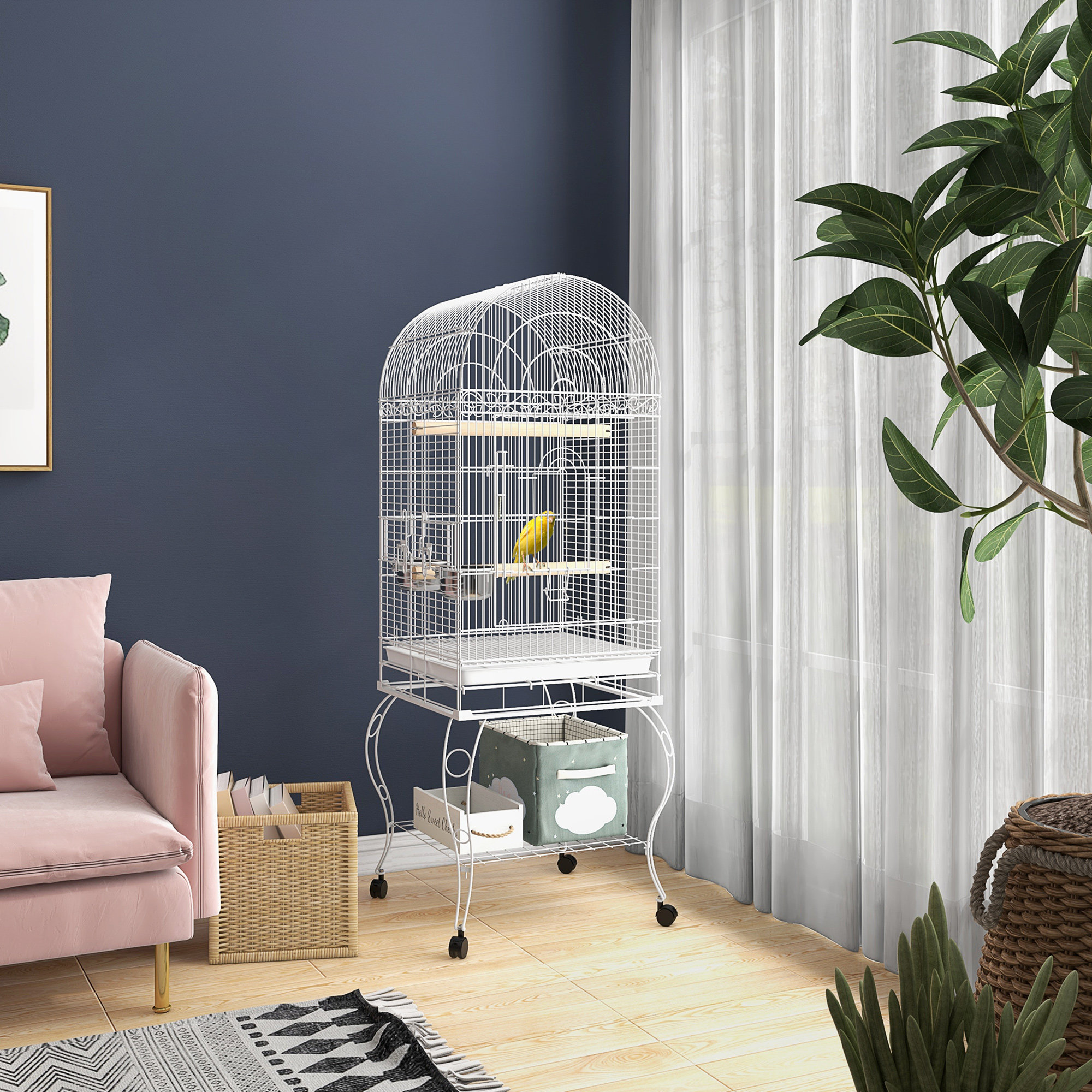 View of Prevue Pet Products Small Parrot Playstand with Wheels, Bird Stand ...