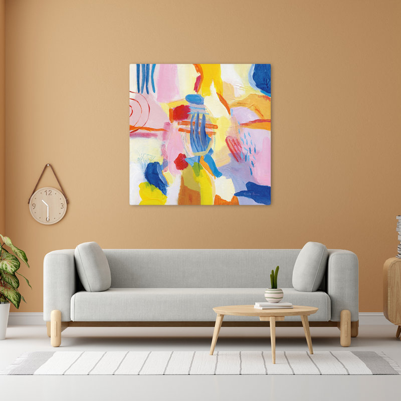 Salsa, art abstrait contemporain, H 48 po x l 48 po