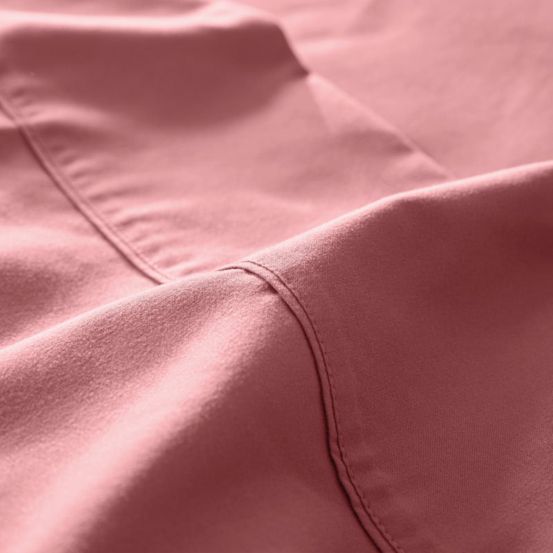 Microfiber Percale Sheet Set, Queen Sheet Set + Fitted Sheet + 2 Pillowcases, Pink
