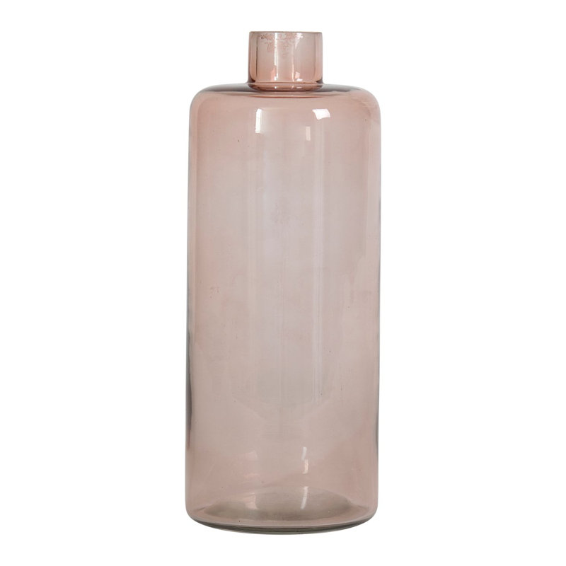 Vase de table en verre logo rose, H 10 po x l 4 po x P 4 po
