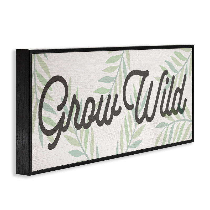 Giclée encadrée Subtle Grow Wild, design par Lil 'Rue, H 10 po x l 24 po, Giclée encadrée noir minuit