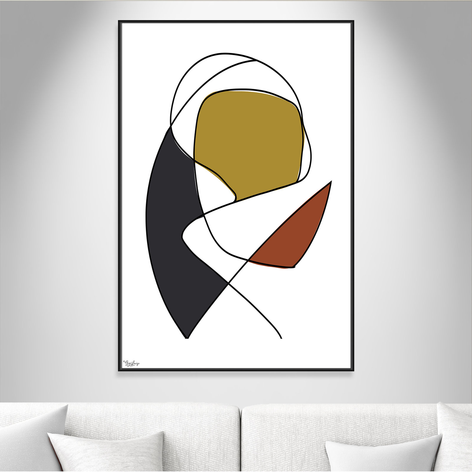 Paige "Abstract Tribeca 3" Print, Black, 61.5" H x 41.5" W x 2" D