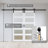60" x 84" Tempered Frosted Glass Double Sliding Barn Doors with Installation Hardware Kit -94393764