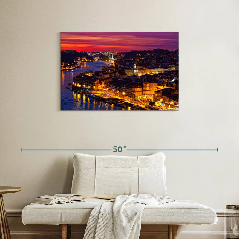 Kavia Porto Golden Night Lights, 24" H x 36" W