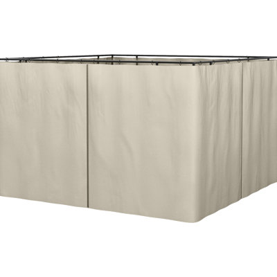 Paroi de pavillon beige, 10 pi x 10 pi, avec crochets et sangles, pour les cabanes, les blocs offrent un rideau d'intimité, une fermeture à glissière intérieure et extérieure