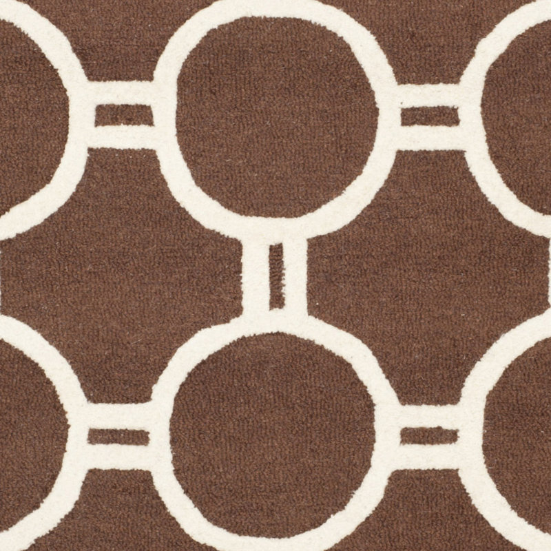 Deedgra Hand Tufted Wool Geometric Rug, Rectangle 5' x 8'