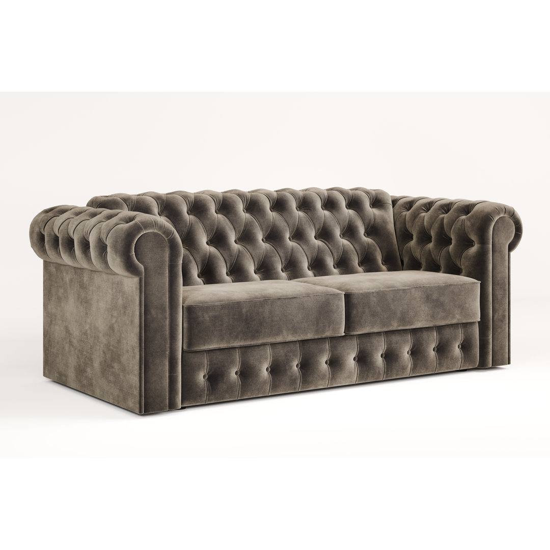 3-Sitzer Schlafsofa Chesterfield aus Samt