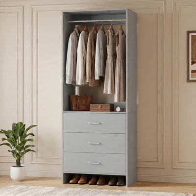 Système d'organisation l 24 po avec tiroirs en bois
