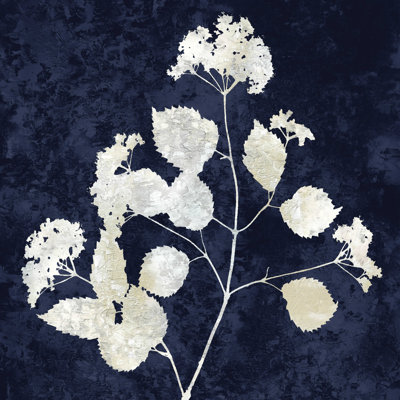 Brun clair et bleu marine floral 6