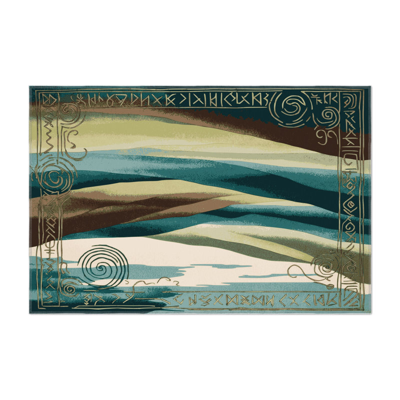 Ethereal Streams Indoor And Outdoor Area Rug, Rectangle 4' x 6'