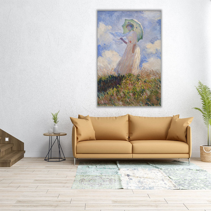 «Woman with a Parasol, Faceing Left», reproduction d'art sur toile, H 30 po x l 20 po