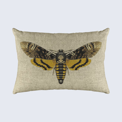  Death Moth Rectangular Linen Lumbar Pillow