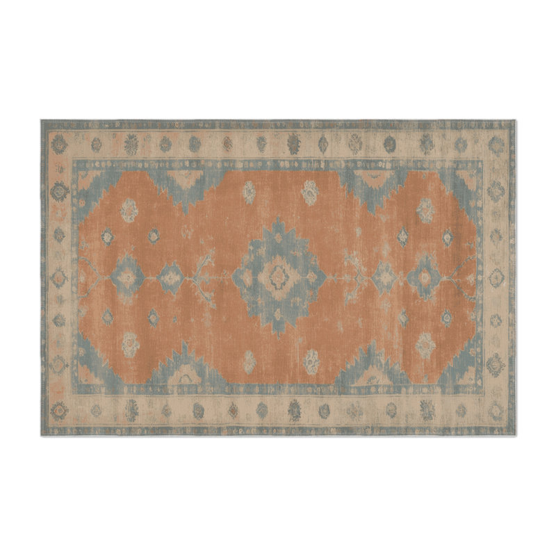 Tapis intérieur et extérieur brun Overdyed, Rectangle 5 pi x 7 pi