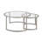 Kahoka 36" Glass And Steel Round Nested Coffee Tables-2141362525