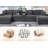 Oversized U Shaped Chenille Cloud Couch With 2 Ottomans & Cup Holder & USB-1124442070