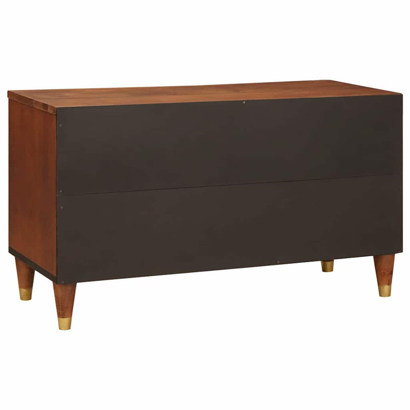 TV Cabinet with Shelf with Storage Brown Solid Mango Wood Media