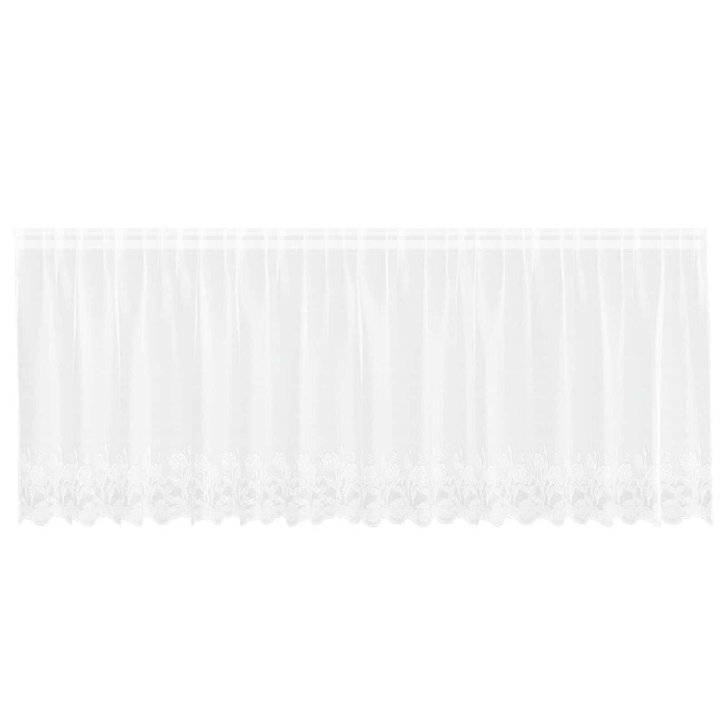 Curtains With Curtains White Polyester, 400cm Width x 80cm Drop
