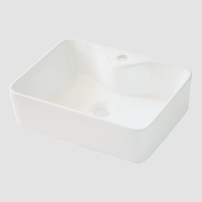 Lavabo de salle de bain vasque rectangulaire en céramique 19 po x 15 po