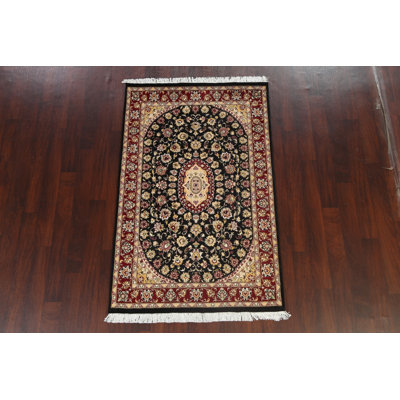 Tapis oriental 100% teinture végétale Tabriz noué à la main 4 x 6