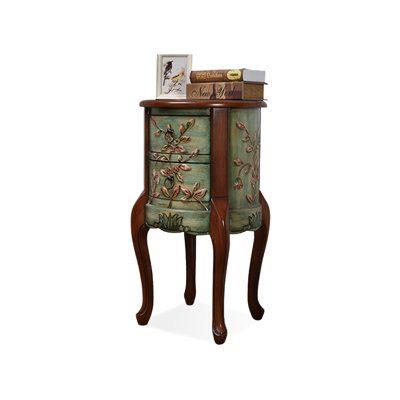 Green Solid Wood End Table