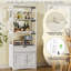 Armoire de salle de bain autoportante avec tablettes et tiroir de 64 po de hauteur pour garde-manger Kitchen Office Autoportant-1043629772