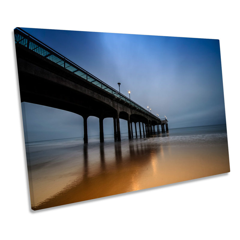 X5343 Boscombe Pier Bournemouth - Wrapped Canvas Print, 81.3cm H x 121.9cm W x 4cm D