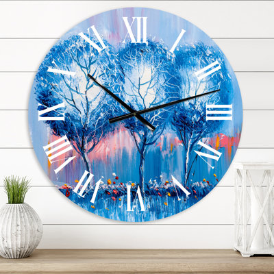 Paysage coloré impressionniste III - horloge murale moderne