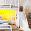 Lit superposé en métal avec glissade, échelle, lumière DEL, rideau et armoire de rangement, blanc.-1293687695-1293687694