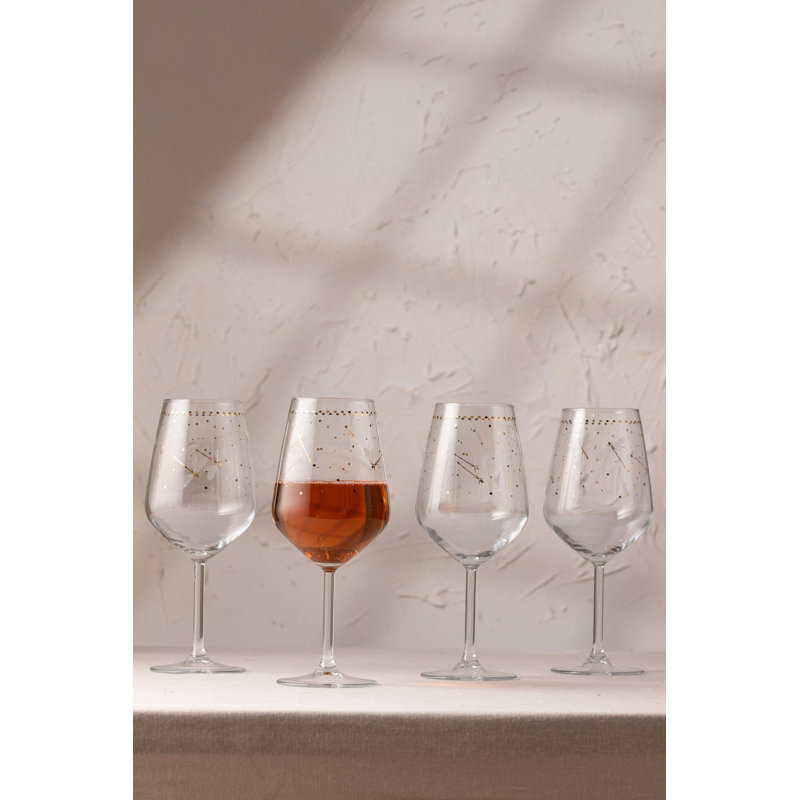 Ensemble de verres à vin Elegant (4 pièces), capacité 21,5 oz, 3,6 x 3,6 x 8,6 pouces | 100% verre, parfait pour les réceptions et les occasions spéciales | Lavage à la main recommandé pour la longévité, conception transparente