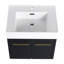 Meuble-lavabo mural de 24 po avec lavabo, lavabo en résine à rebords épais, ensemble d'installation facile KD