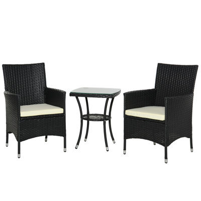 Wicker and Steel Patio Dining Set Table,