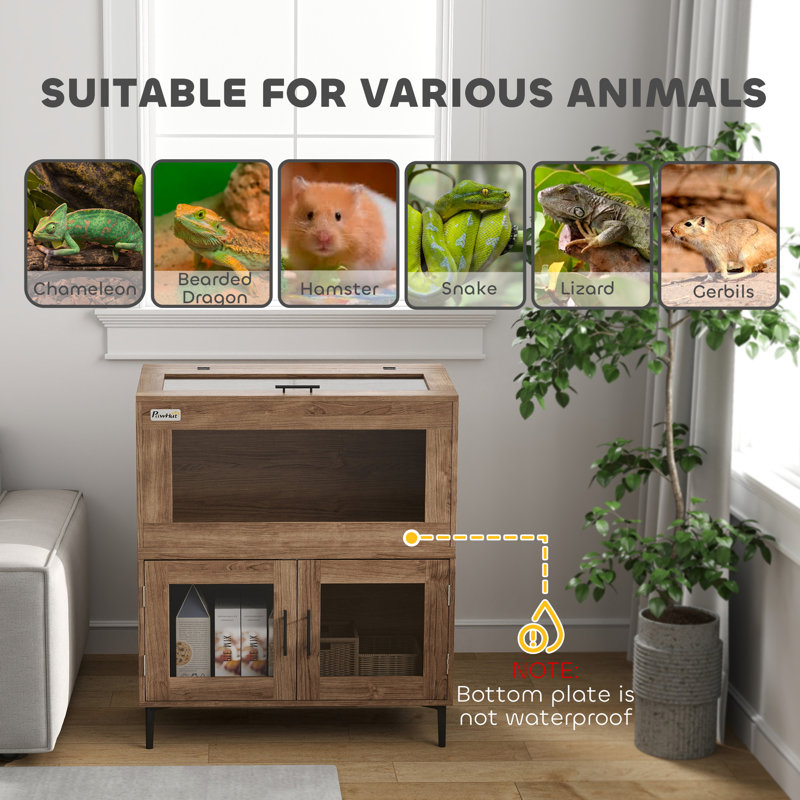 Brown 60.5 Gallon Stackable Reptile Tank with Ventilation