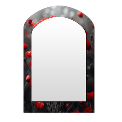 Miroir mural rouge et rouge coquelicots et monochromes II