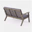 Ensemble de causeuse d'extérieur en bois d'acacia 4 places Temecula - Causeuse, table basse et 2 fauteuils club - fini gris + coussin gris