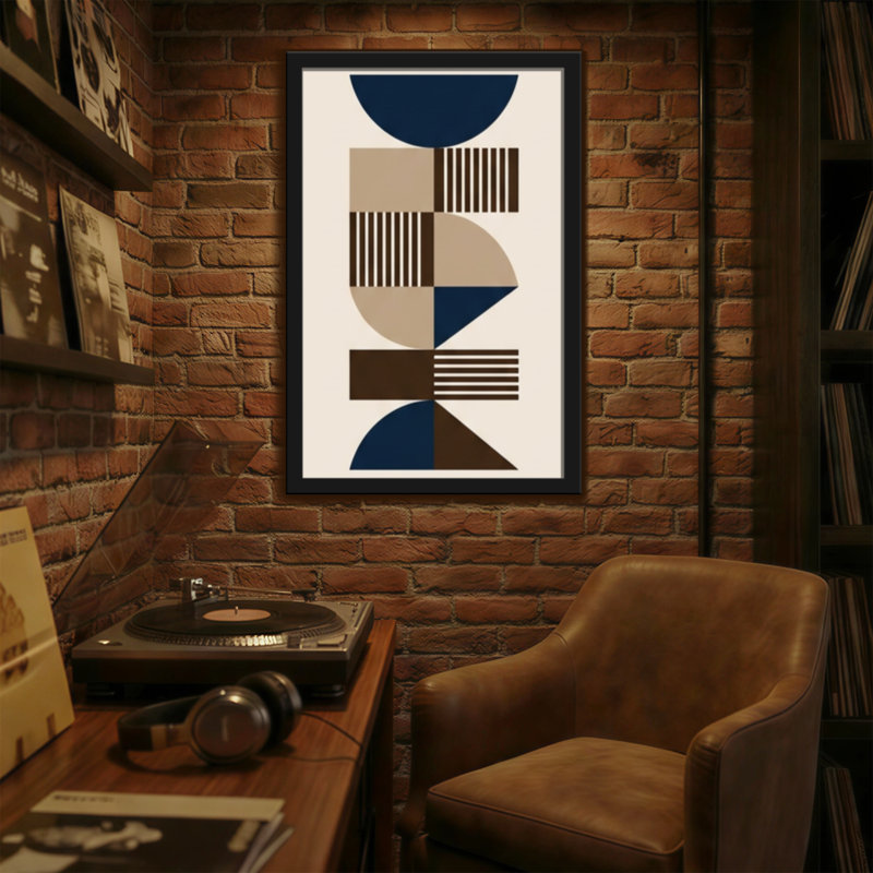 Abstrait, formes géométriques abstraites, blocs de couleur, reproduction d'art, H 18 po x l 12 po