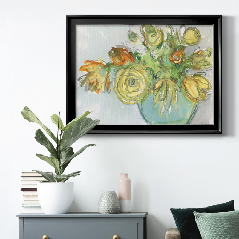 Toile encadrée de qualité supérieure Spring Spring, H 26,5 po x l 36,5 po x P 1 po, Cadre noir, Pas de tapis